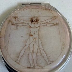 Vintage Compact Mirror Da Vinci Vitruvian Man